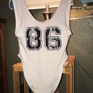 White one piece swimsuit